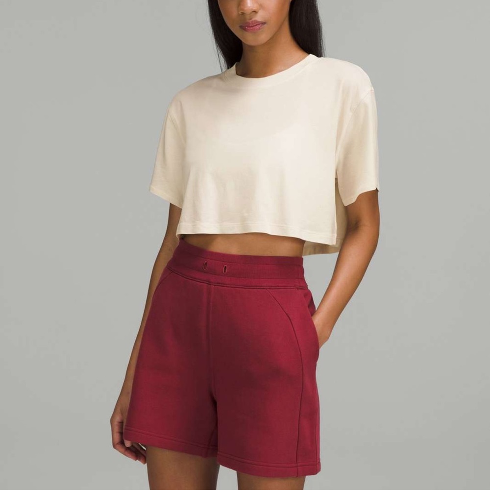 Lululemon All Yours Cropped Tee White Opal - size 4